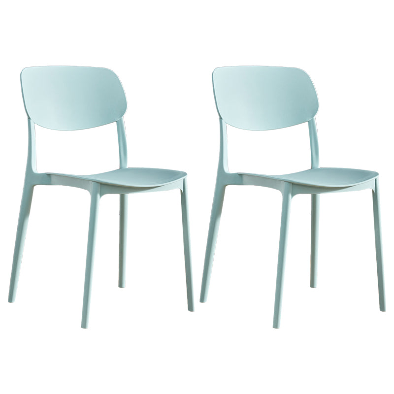 Contemporary Plastic Dining Chair Open Back Dining Side Chair for Kitchen