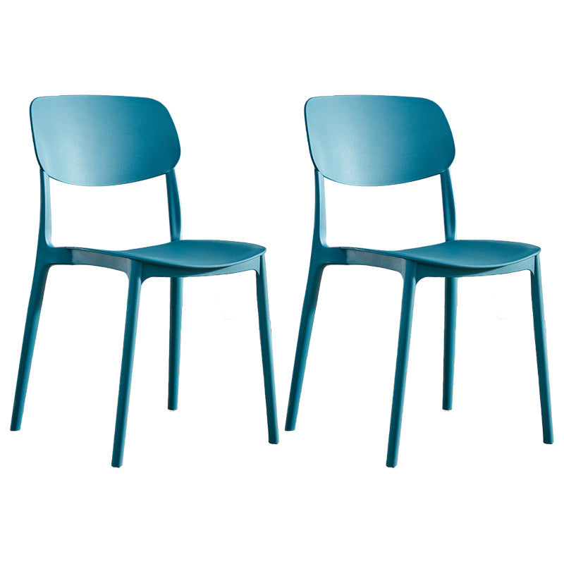 Contemporary Plastic Dining Chair Open Back Dining Side Chair for Kitchen