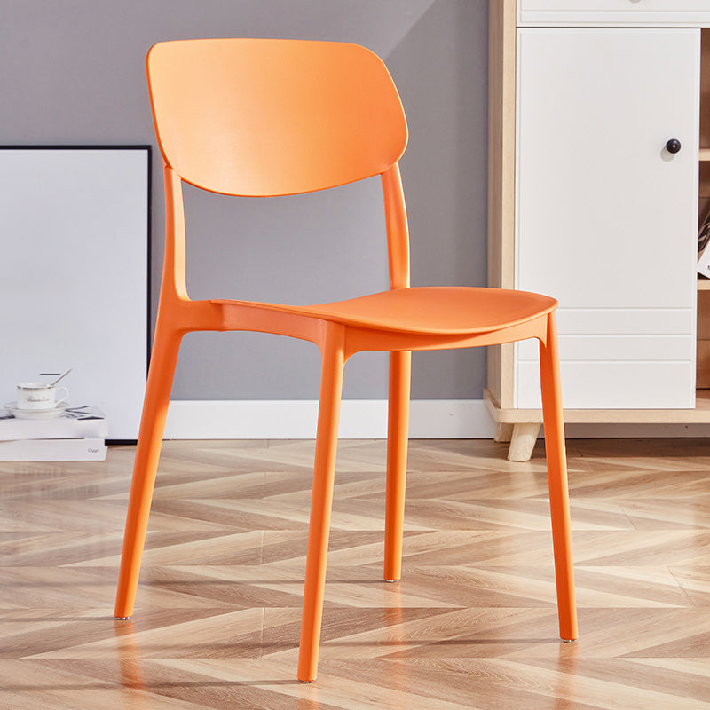 Contemporary Plastic Dining Chair Open Back Dining Side Chair for Kitchen