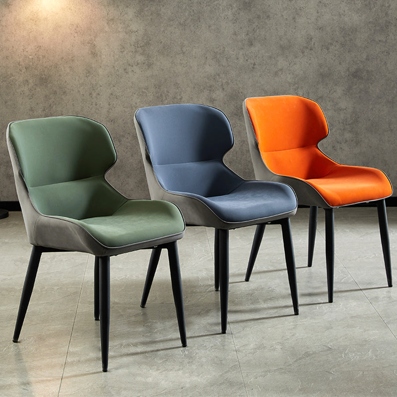 Nordic Style Metal Armless Dining Chairs Wingback Side Chair for Home Use