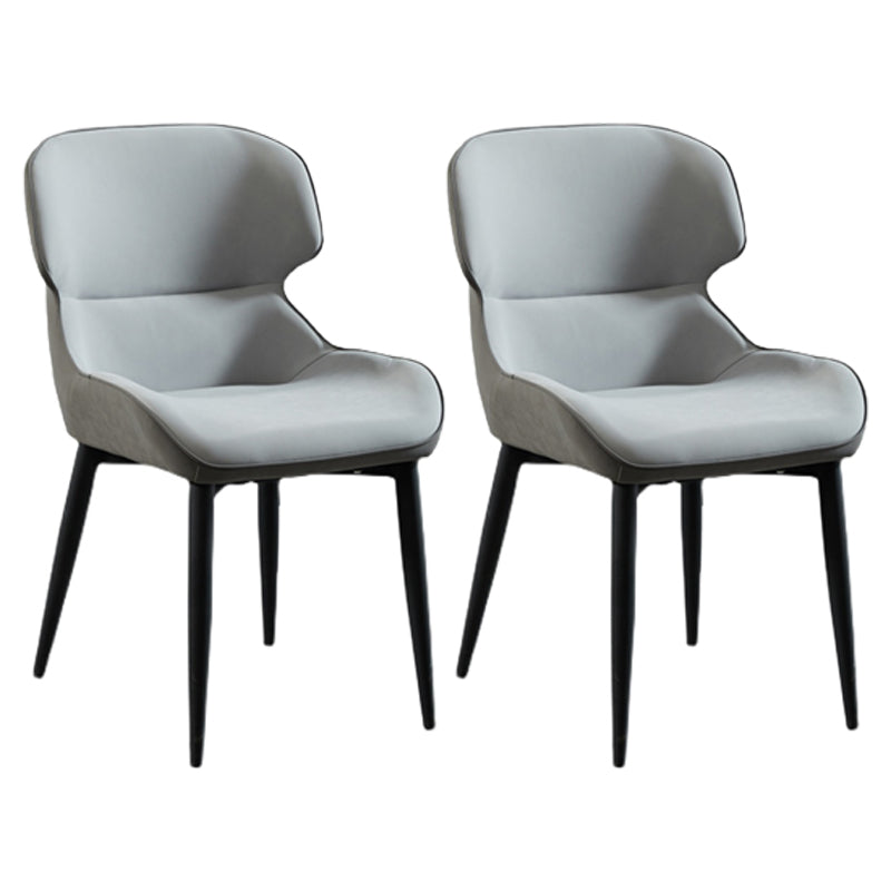 Nordic Style Metal Armless Dining Chairs Wingback Side Chair for Home Use