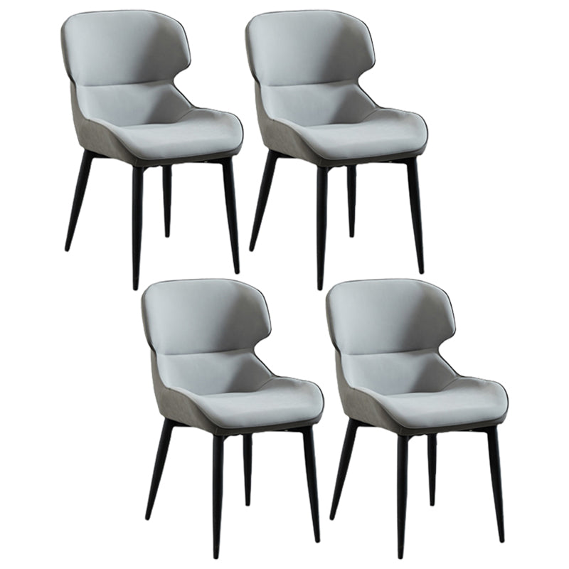 Nordic Style Metal Armless Dining Chairs Wingback Side Chair for Home Use