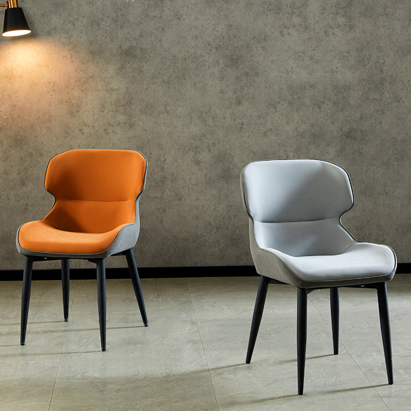 Nordic Style Metal Armless Dining Chairs Wingback Side Chair for Home Use