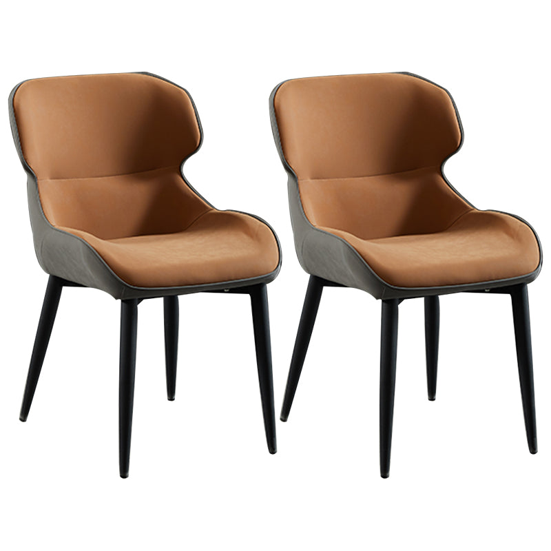 Nordic Style Metal Armless Dining Chairs Wingback Side Chair for Home Use