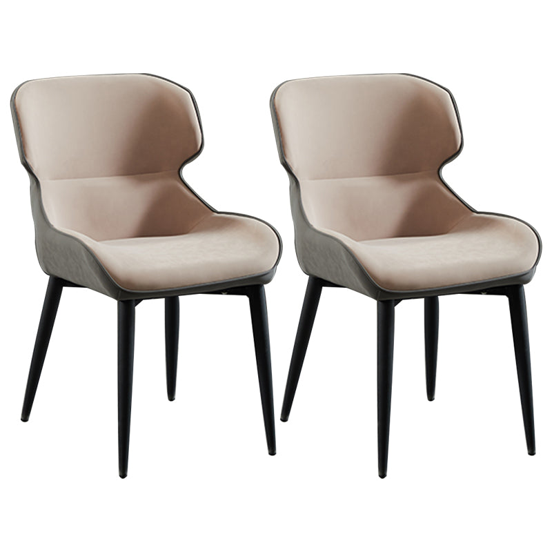 Nordic Style Metal Armless Dining Chairs Wingback Side Chair for Home Use