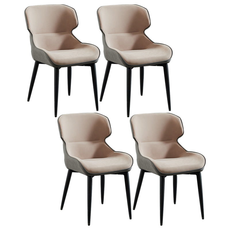 Nordic Style Metal Armless Dining Chairs Wingback Side Chair for Home Use