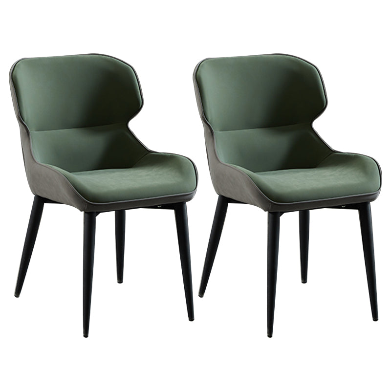 Nordic Style Metal Armless Dining Chairs Wingback Side Chair for Home Use
