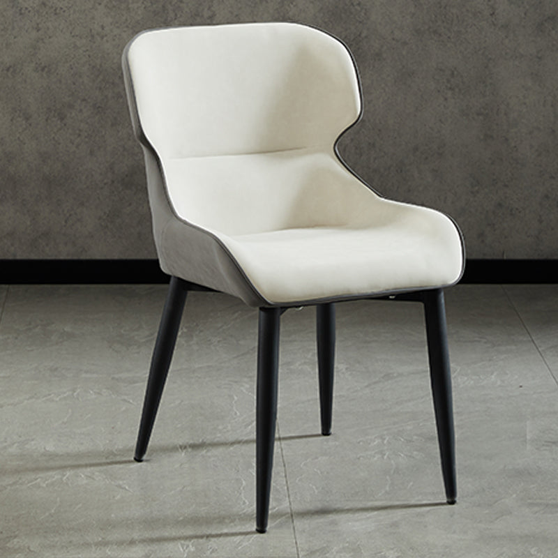 Nordic Style Metal Armless Dining Chairs Wingback Side Chair for Home Use