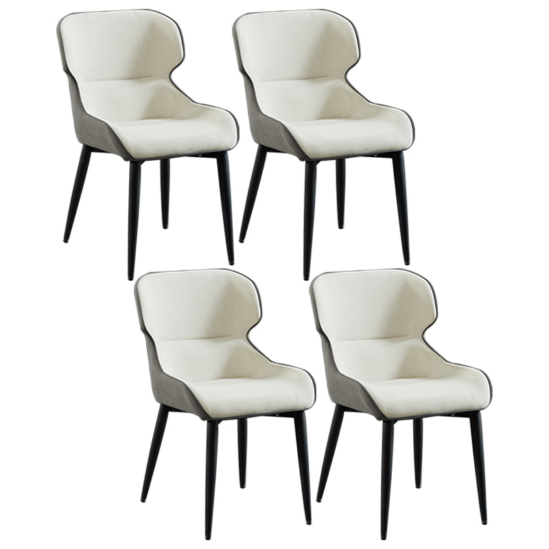 Nordic Style Metal Armless Dining Chairs Wingback Side Chair for Home Use