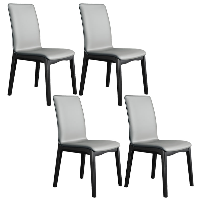 Chaise latérale en cuir de restaurant industriel, finition mate, chaise de salle à manger à dossier solide