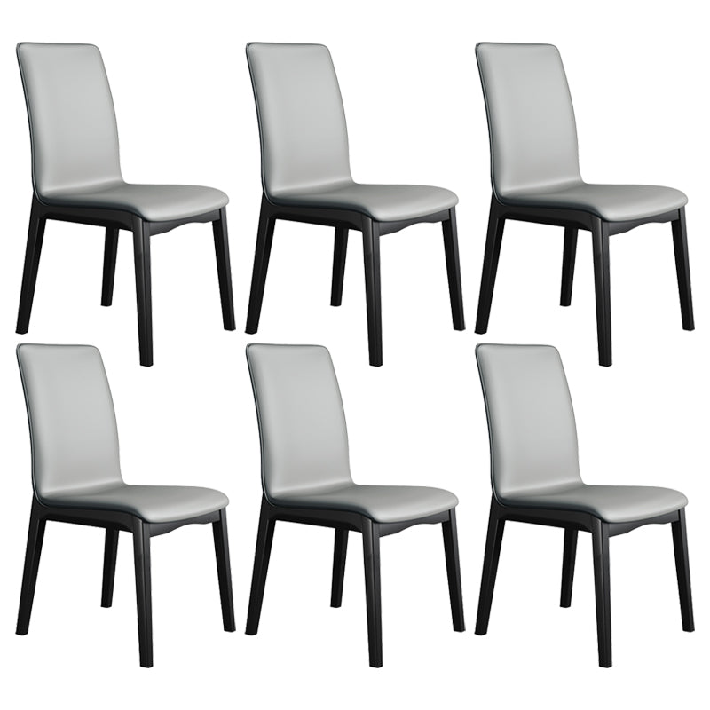 Chaise latérale en cuir de restaurant industriel, finition mate, chaise de salle à manger à dossier solide