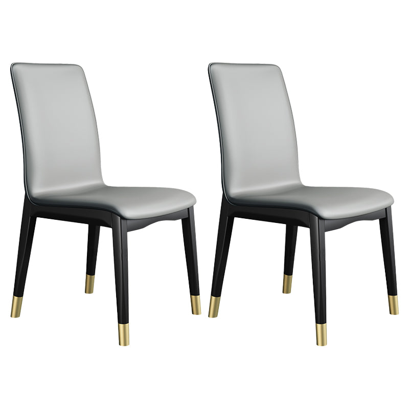Chaise latérale en cuir de restaurant industriel, finition mate, chaise de salle à manger à dossier solide