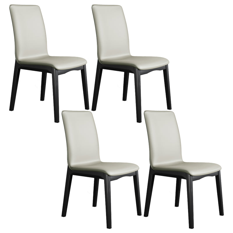 Chaise latérale en cuir de restaurant industriel, finition mate, chaise de salle à manger à dossier solide