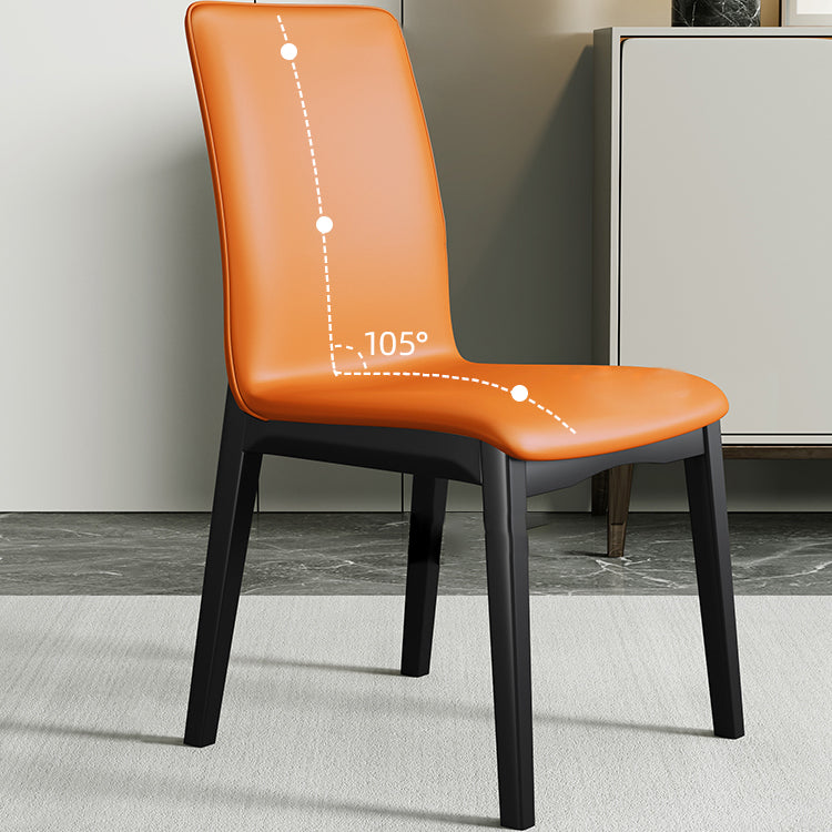 Chaise latérale en cuir de restaurant industriel, finition mate, chaise de salle à manger à dossier solide