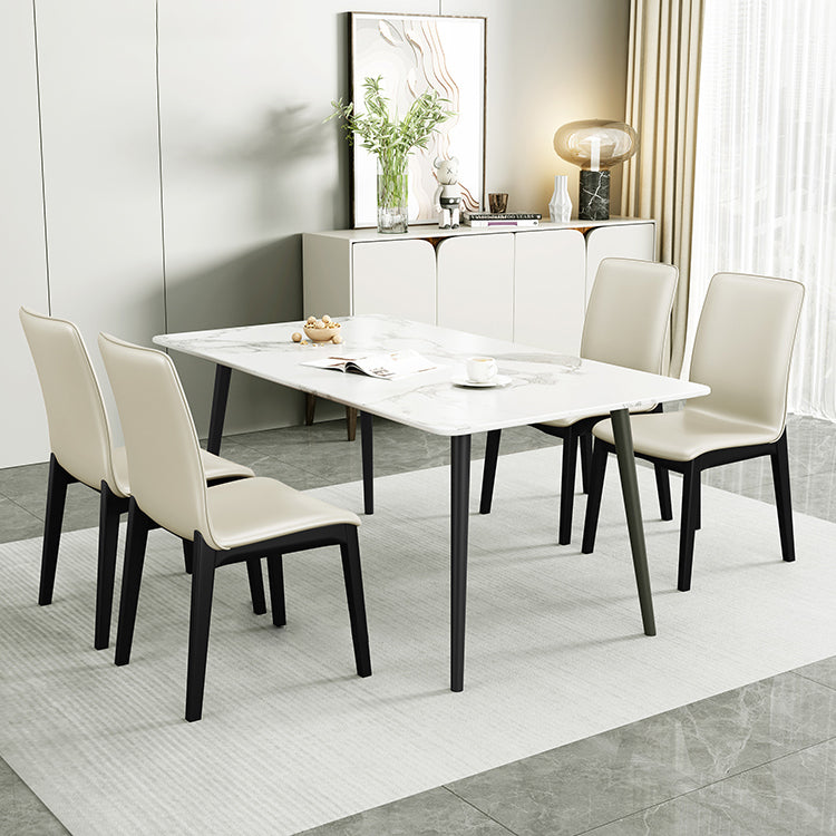 Chaise latérale en cuir de restaurant industriel, finition mate, chaise de salle à manger à dossier solide