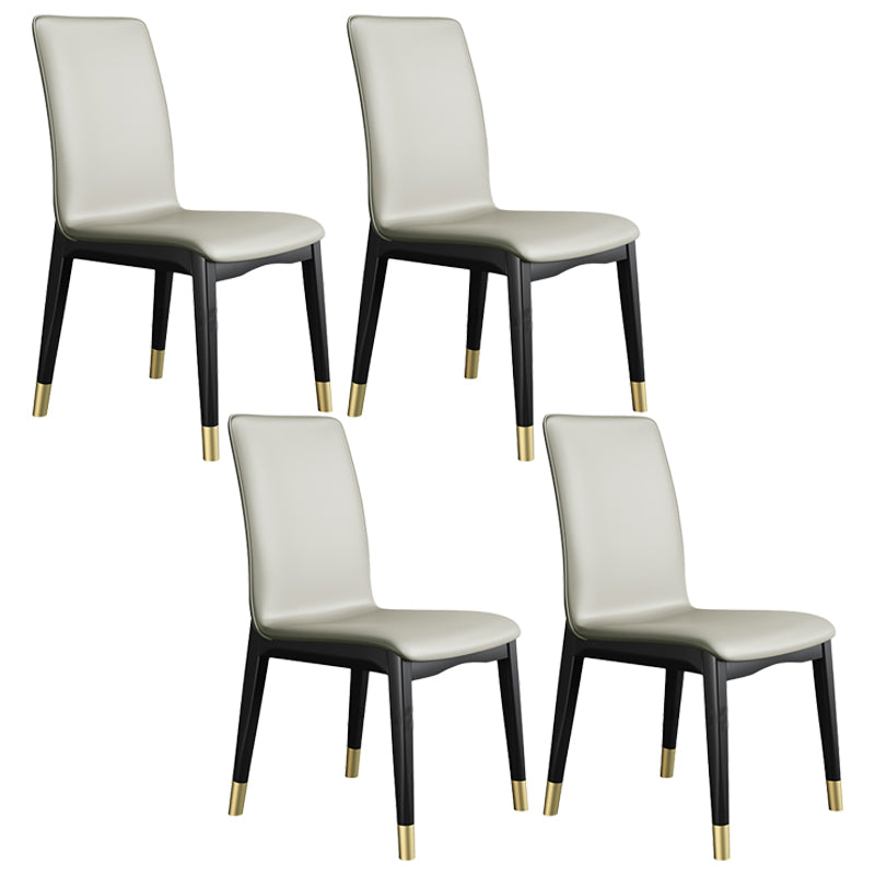 Chaise latérale en cuir de restaurant industriel, finition mate, chaise de salle à manger à dossier solide