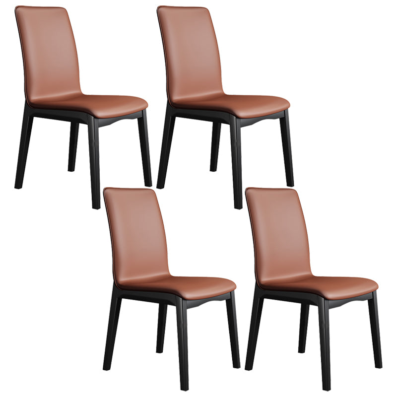 Chaise latérale en cuir de restaurant industriel, finition mate, chaise de salle à manger à dossier solide