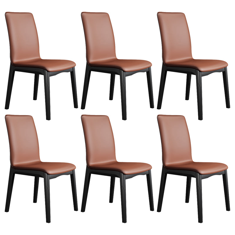 Chaise latérale en cuir de restaurant industriel, finition mate, chaise de salle à manger à dossier solide
