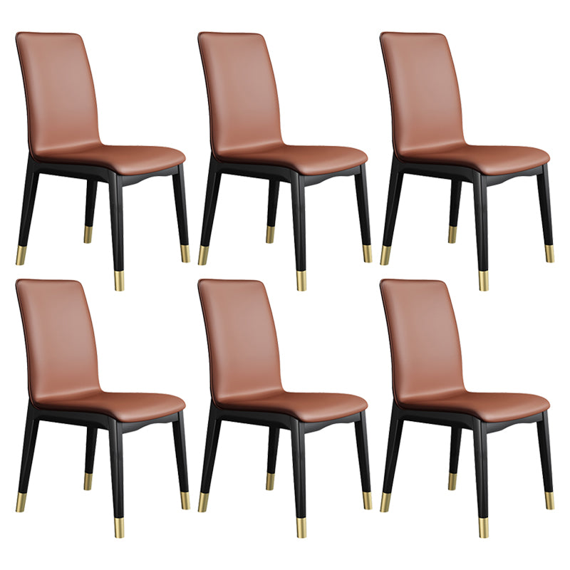 Chaise latérale en cuir de restaurant industriel, finition mate, chaise de salle à manger à dossier solide