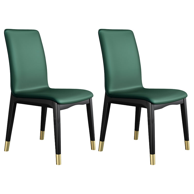 Chaise latérale en cuir de restaurant industriel, finition mate, chaise de salle à manger à dossier solide