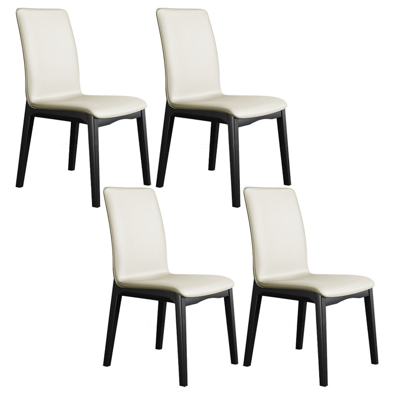 Chaise latérale en cuir de restaurant industriel, finition mate, chaise de salle à manger à dossier solide