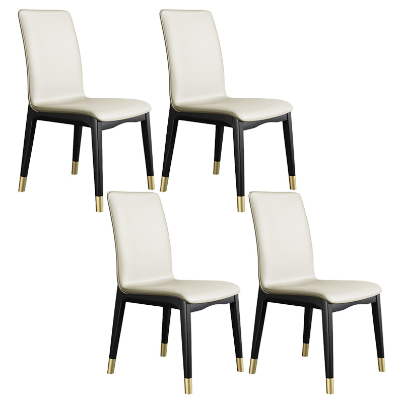 Chaise latérale en cuir de restaurant industriel, finition mate, chaise de salle à manger à dossier solide
