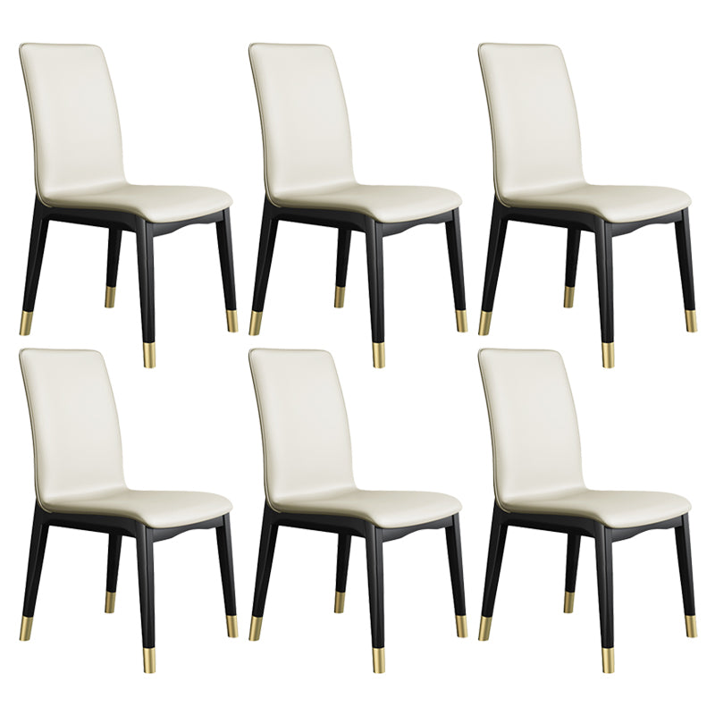 Chaise latérale en cuir de restaurant industriel, finition mate, chaise de salle à manger à dossier solide