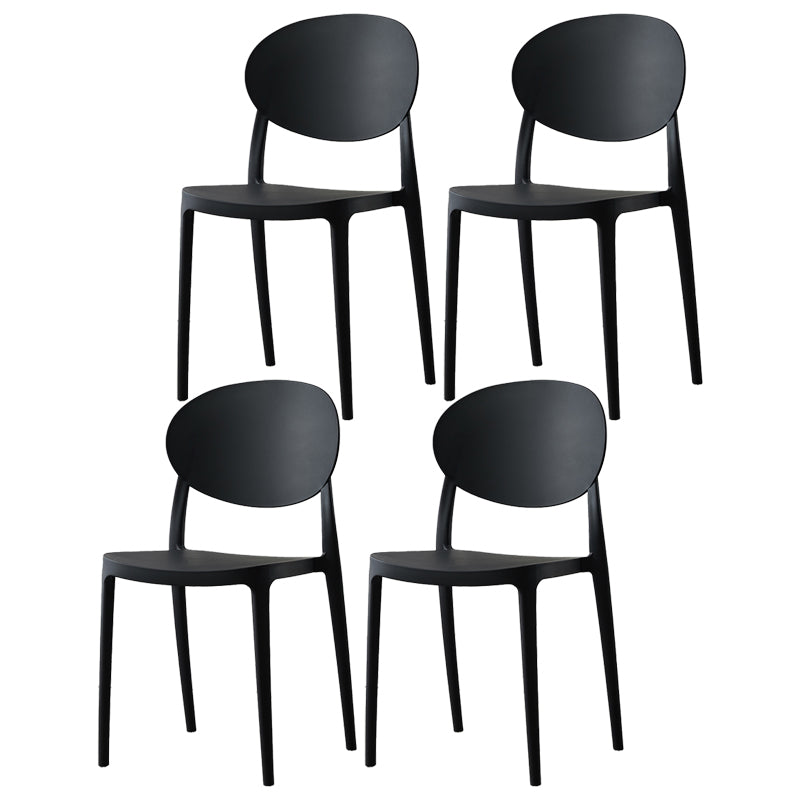 Plastic Open Back Side Chair Scandinavian Stackable Armless Dining Chairs
