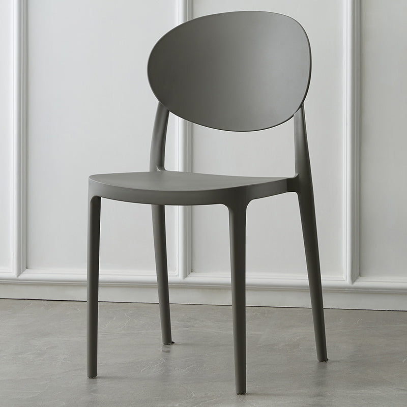 Plastic Open Back Side Chair Scandinavian Stackable Armless Dining Chairs