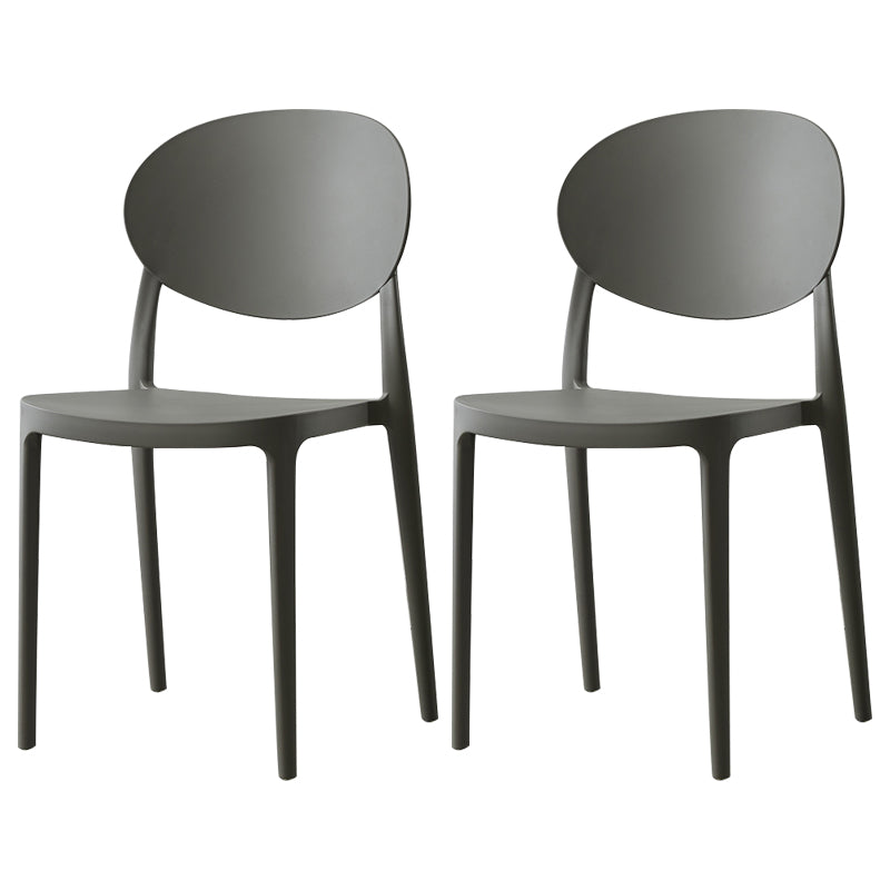 Plastic Open Back Side Chair Scandinavian Stackable Armless Dining Chairs