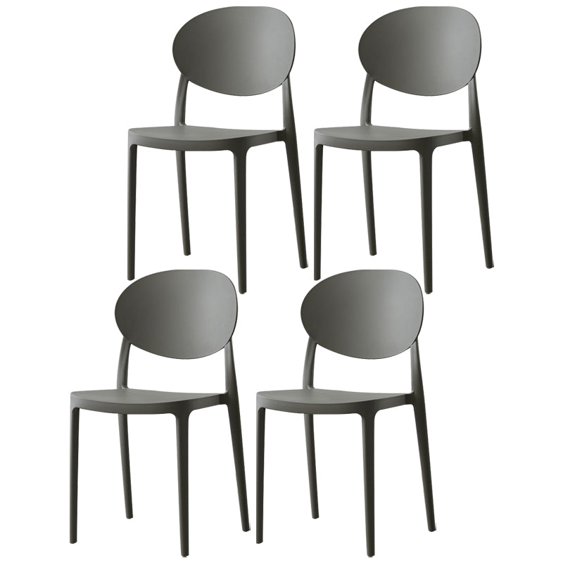 Plastic Open Back Side Chair Scandinavian Stackable Armless Dining Chairs