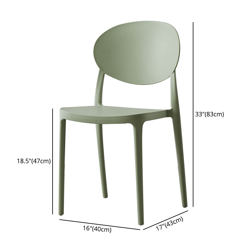 Plastic Open Back Side Chair Scandinavian Stackable Armless Dining Chairs