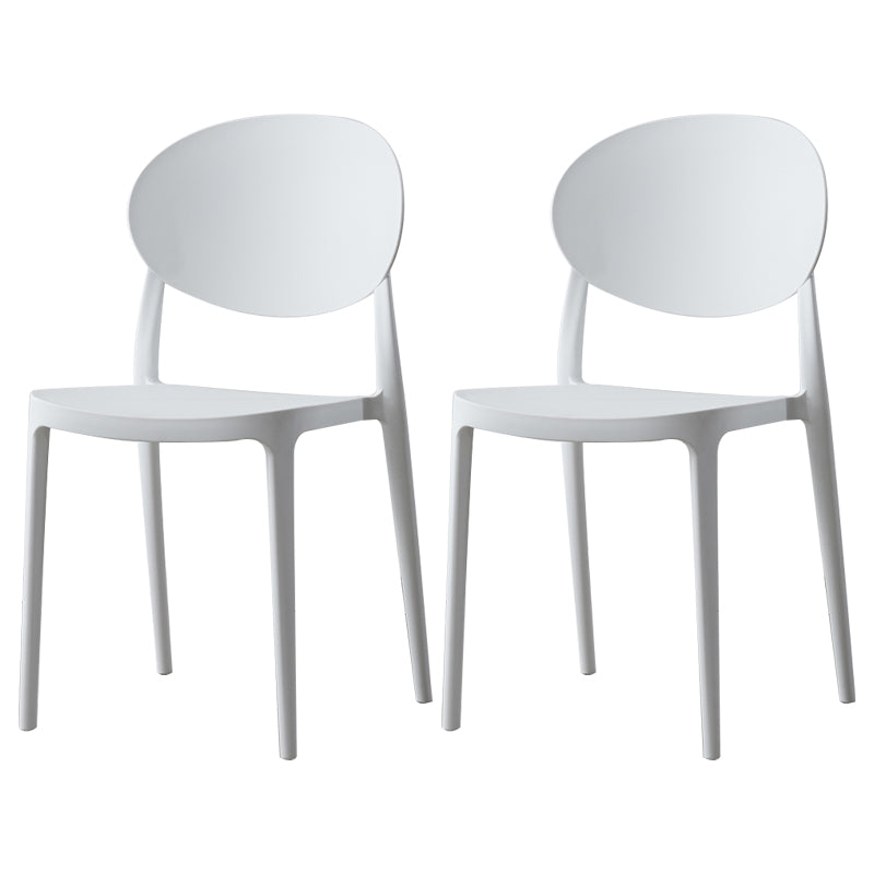Plastic Open Back Side Chair Scandinavian Stackable Armless Dining Chairs