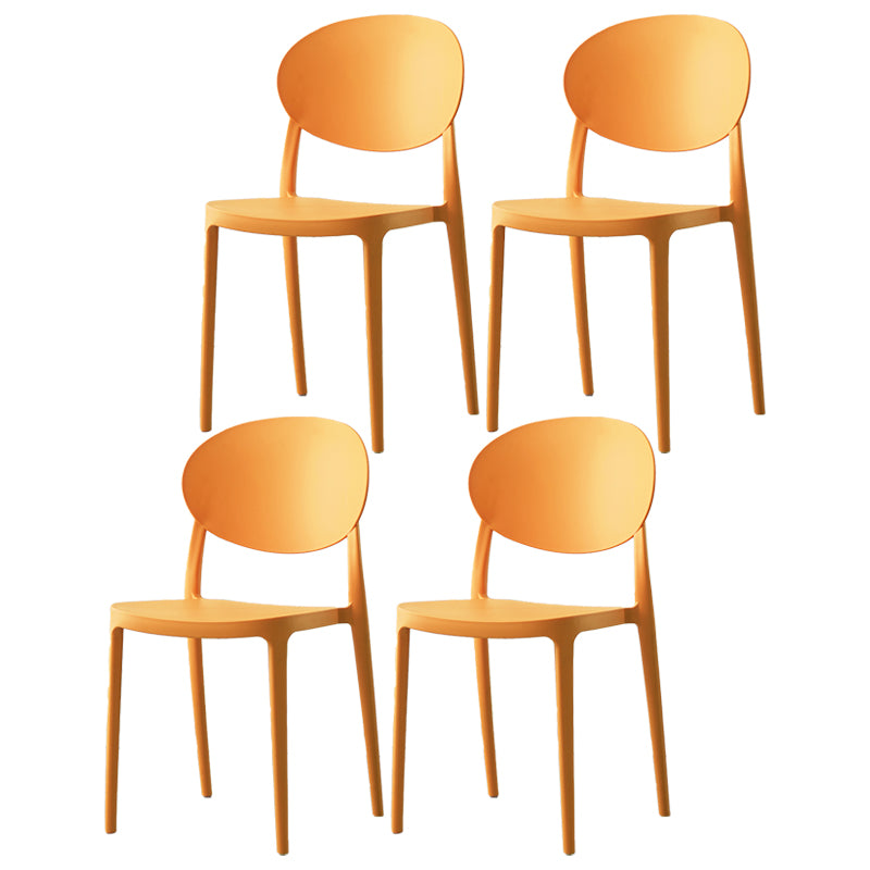Plastic Open Back Side Chair Scandinavian Stackable Armless Dining Chairs