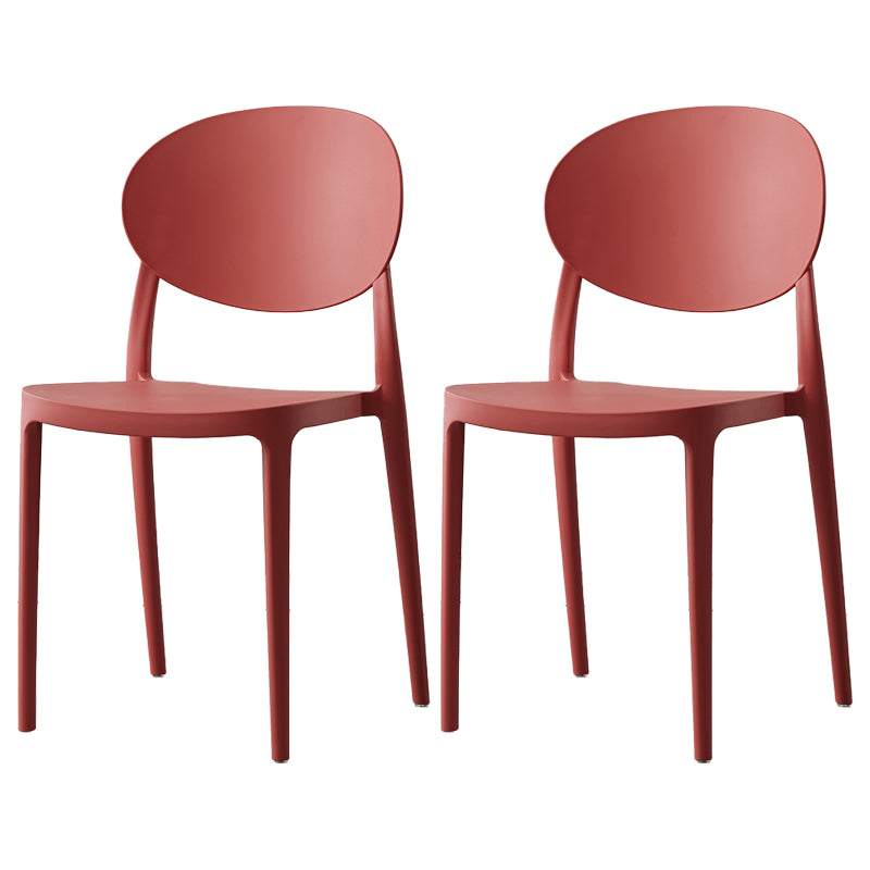 Plastic Open Back Side Chair Scandinavian Stackable Armless Dining Chairs