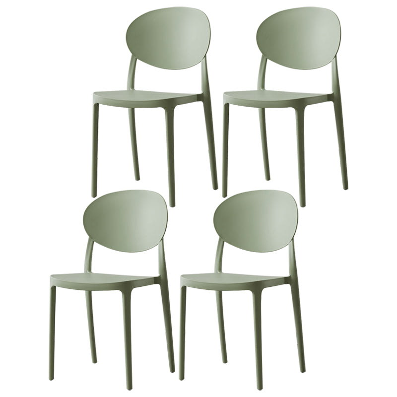 Plastic Open Back Side Chair Scandinavian Stackable Armless Dining Chairs