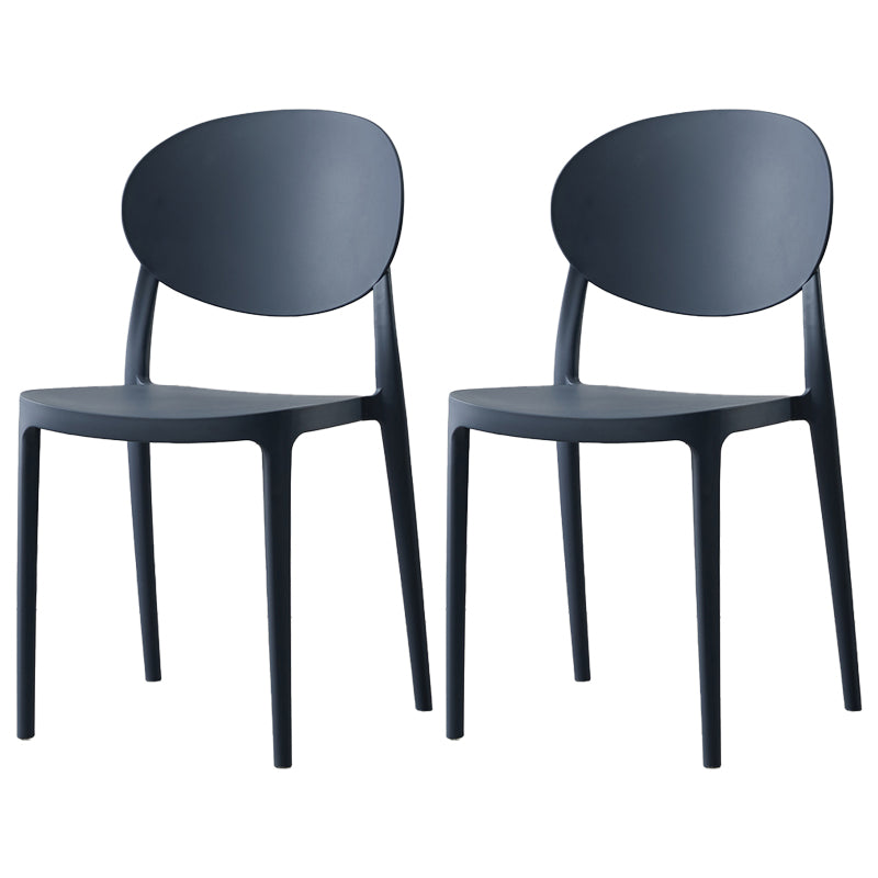 Plastic Open Back Side Chair Scandinavian Stackable Armless Dining Chairs