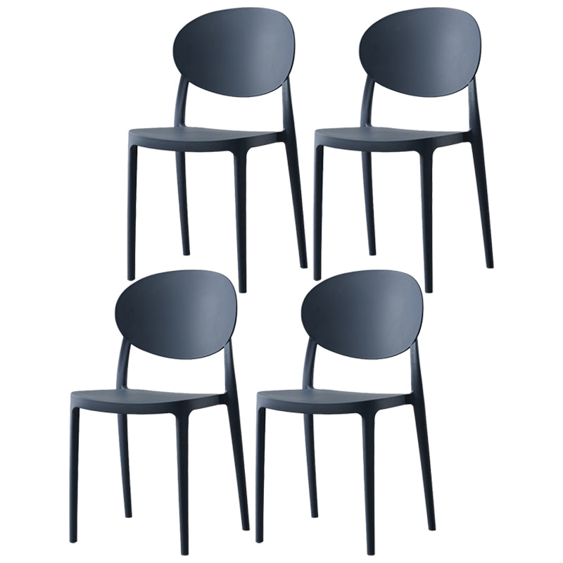 Plastic Open Back Side Chair Scandinavian Stackable Armless Dining Chairs