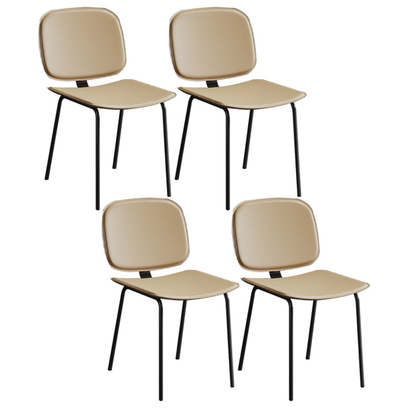 Modern Metal Dining Room Armless Chairs Open Back Dining Side Chair for Home Use