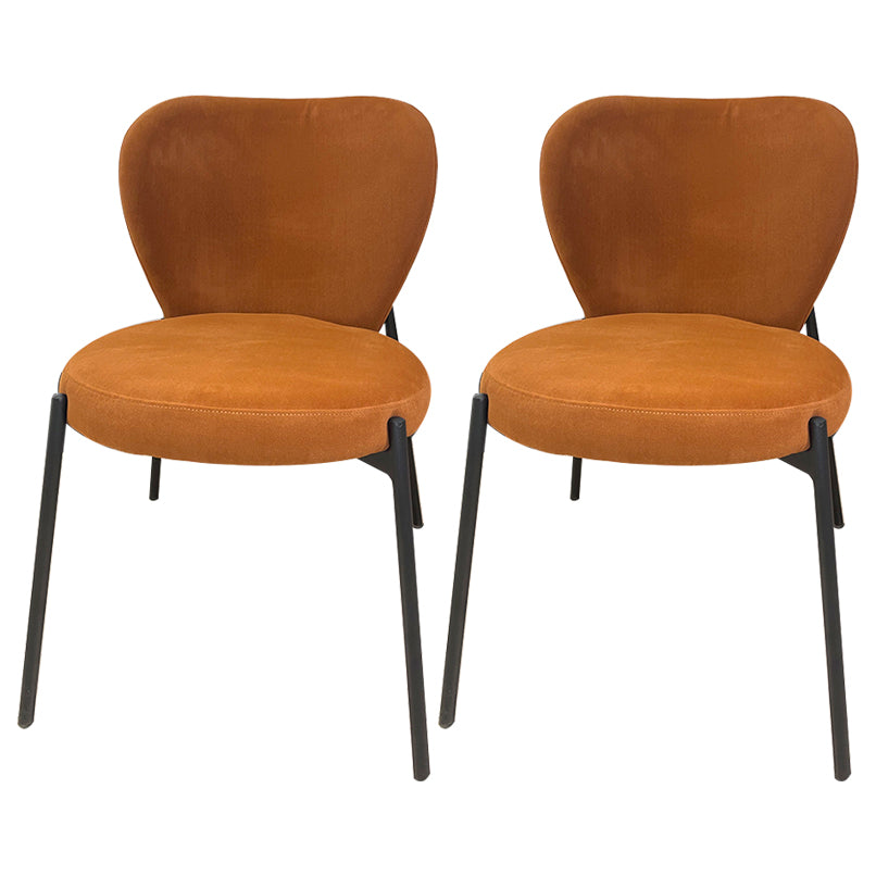 Scandinavian Style Dining Fabric Side Chair Solid Back Armless Chair for Home Use