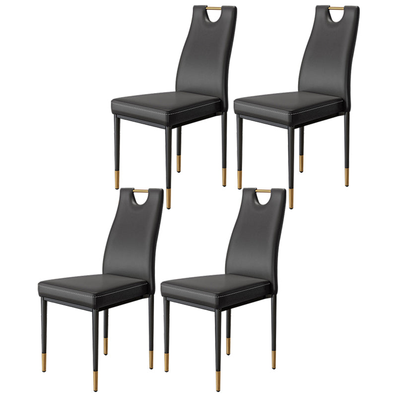 Scandinavian Style Upholstered Armless Dining Chairs Solid Back Side Chair for Home