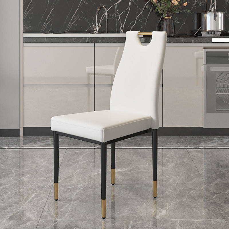Scandinavian Style Upholstered Armless Dining Chairs Solid Back Side Chair for Home