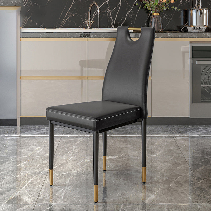 Scandinavian Style Upholstered Armless Dining Chairs Solid Back Side Chair for Home