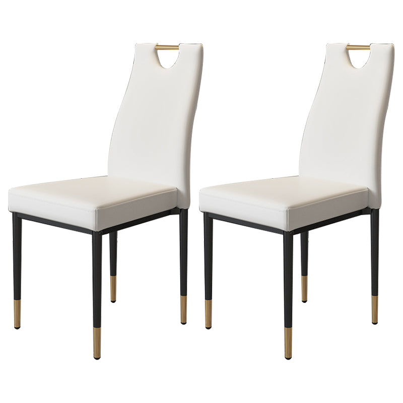 Scandinavian Style Upholstered Armless Dining Chairs Solid Back Side Chair for Home