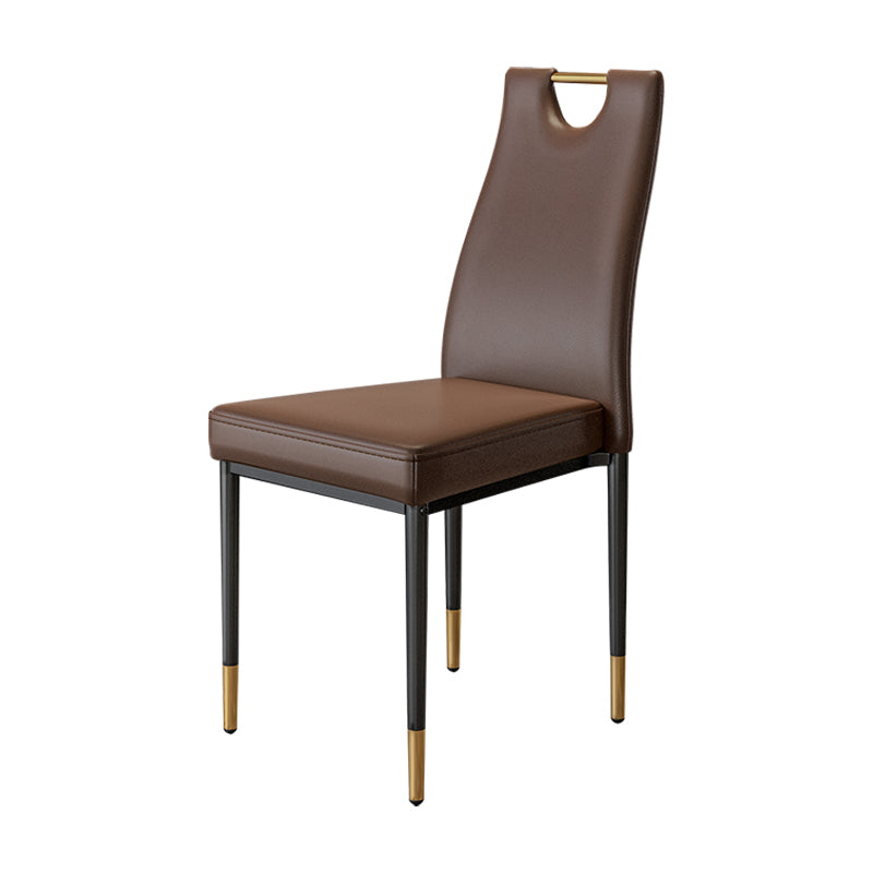 Scandinavian Style Upholstered Armless Dining Chairs Solid Back Side Chair for Home