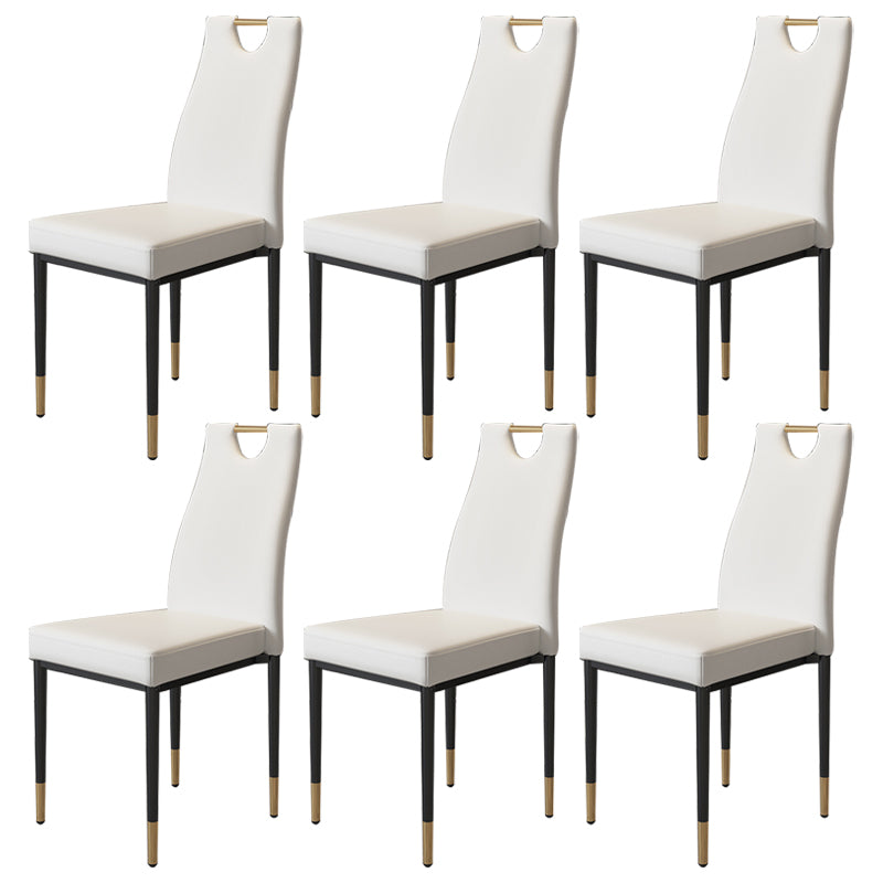 Scandinavian Style Upholstered Armless Dining Chairs Solid Back Side Chair for Home