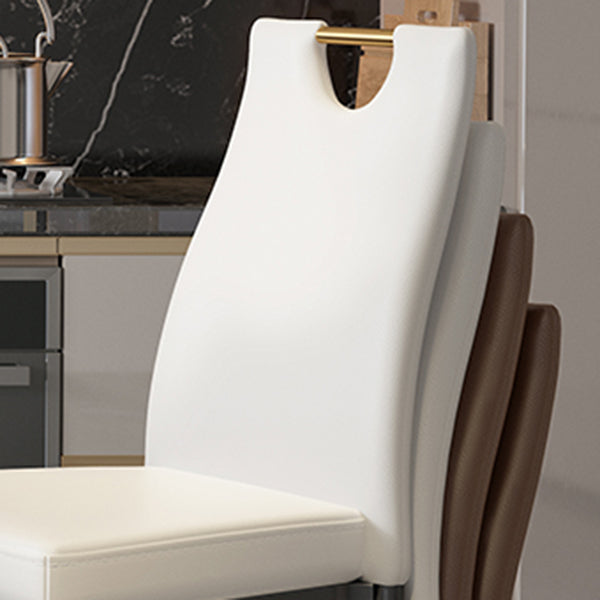 Scandinavian Style Upholstered Armless Dining Chairs Solid Back Side Chair for Home