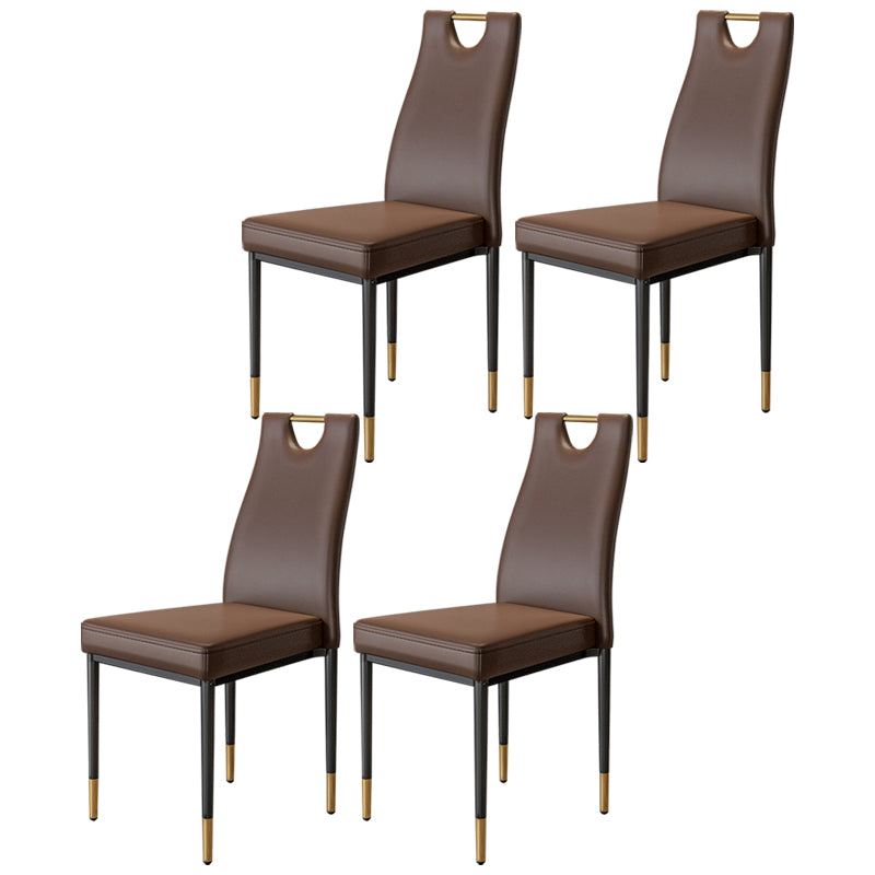 Scandinavian Style Upholstered Armless Dining Chairs Solid Back Side Chair for Home