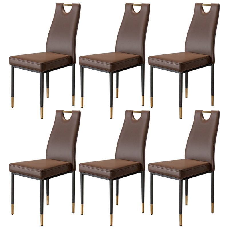 Scandinavian Style Upholstered Armless Dining Chairs Solid Back Side Chair for Home