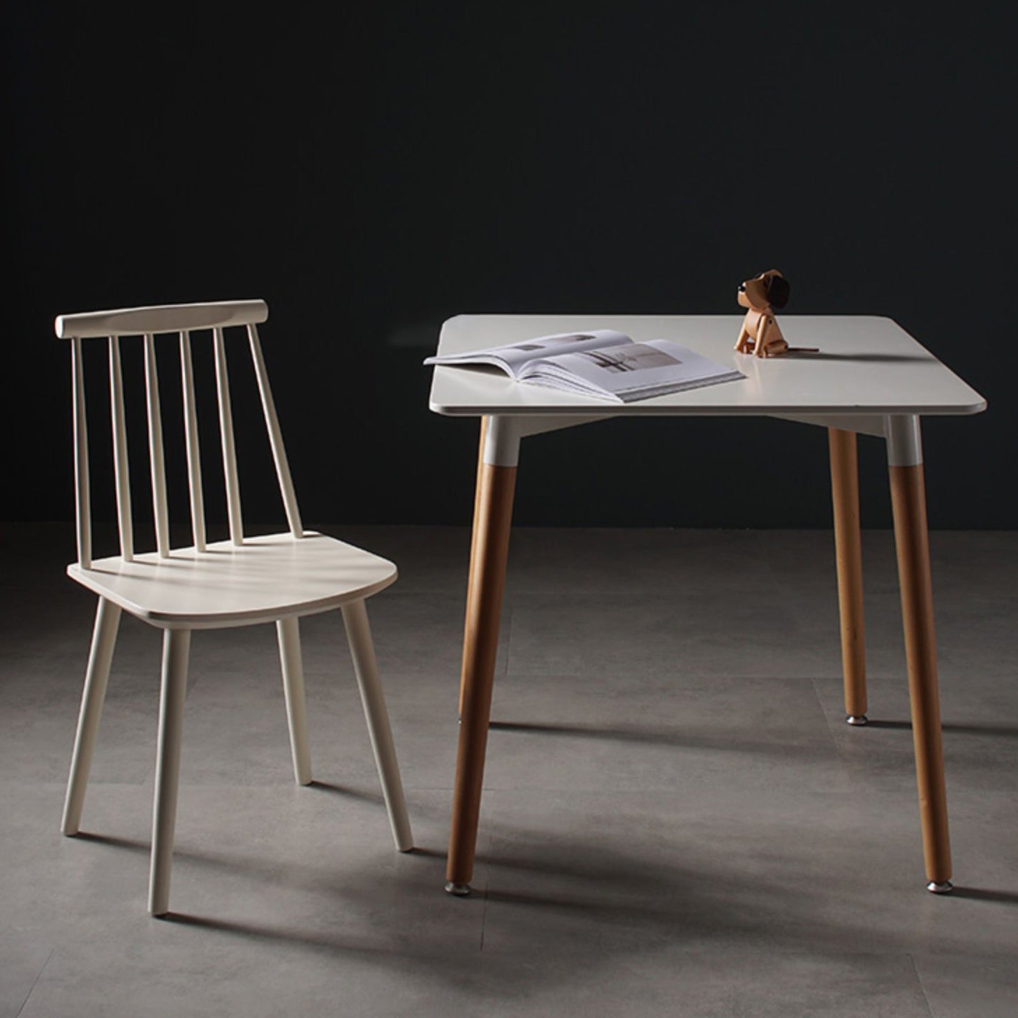 Contemporary Style Wooden Dining Room Chair Slat Back Side Chair for Kitchen